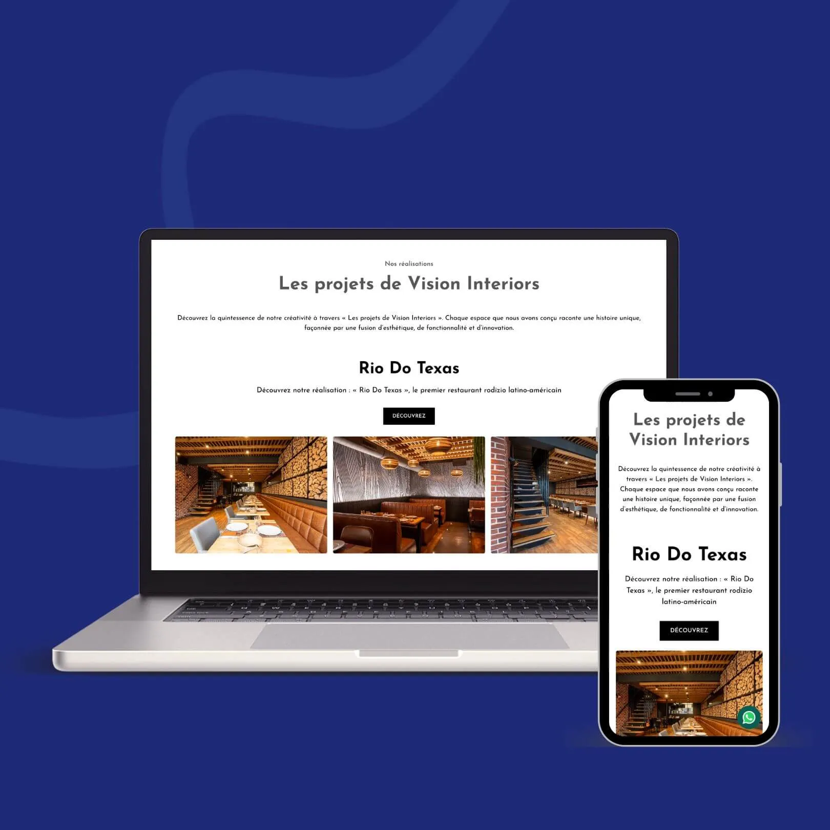Page projet Vision Interiors détaillée