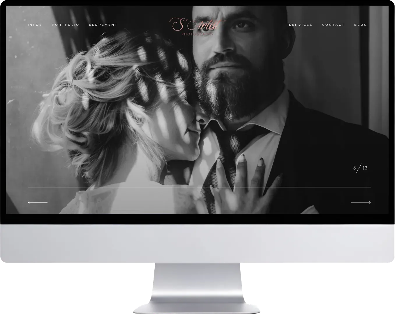 Aperçu du site Sartist Photography sur ordinateur