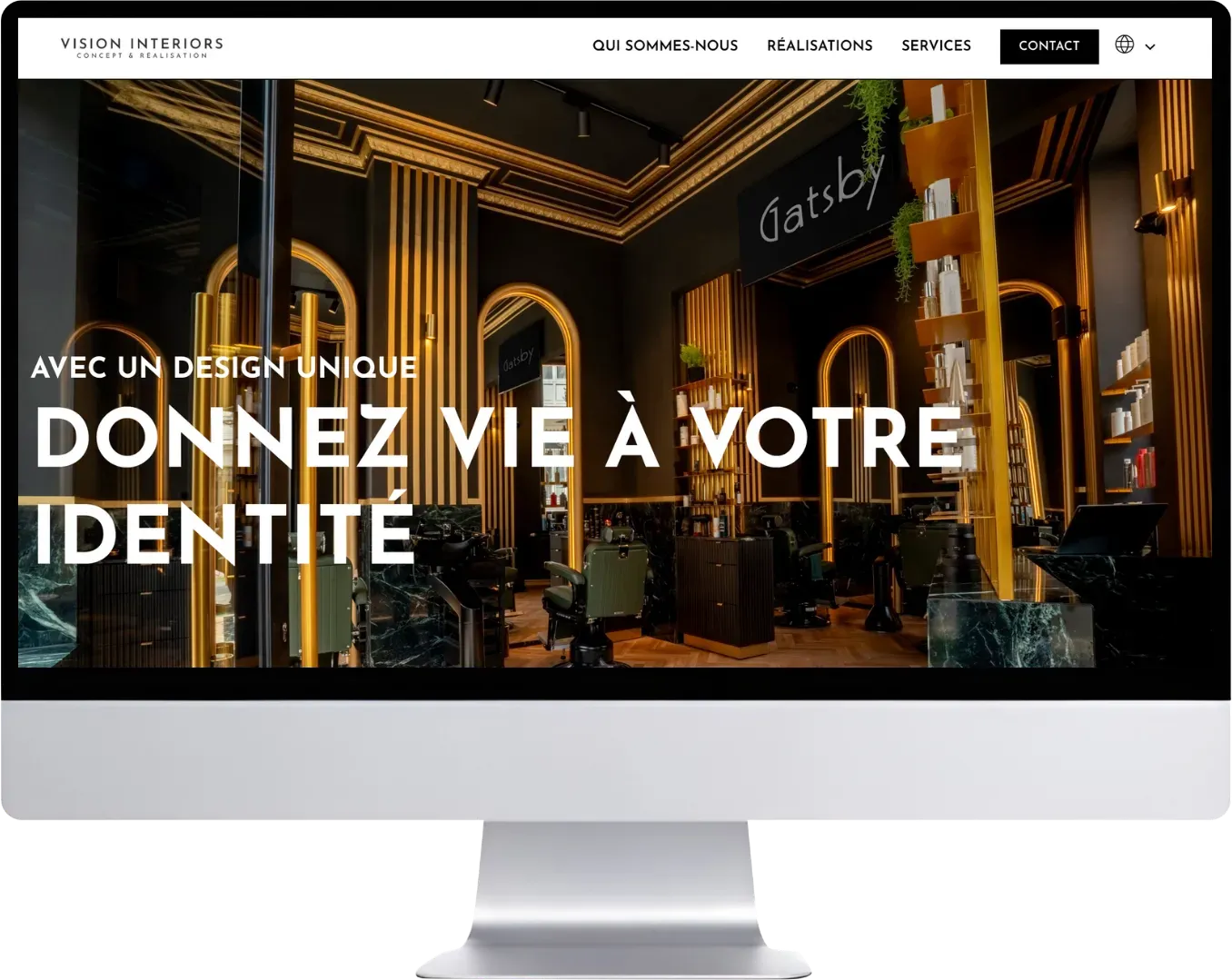 Aperçu du site Vision Interiors sur ordinateur