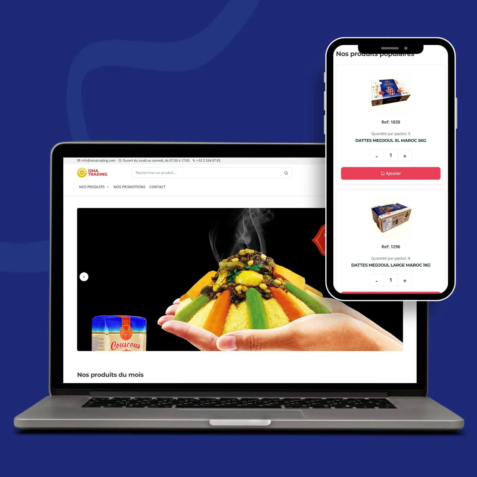 Aperçu du site Oma Trading