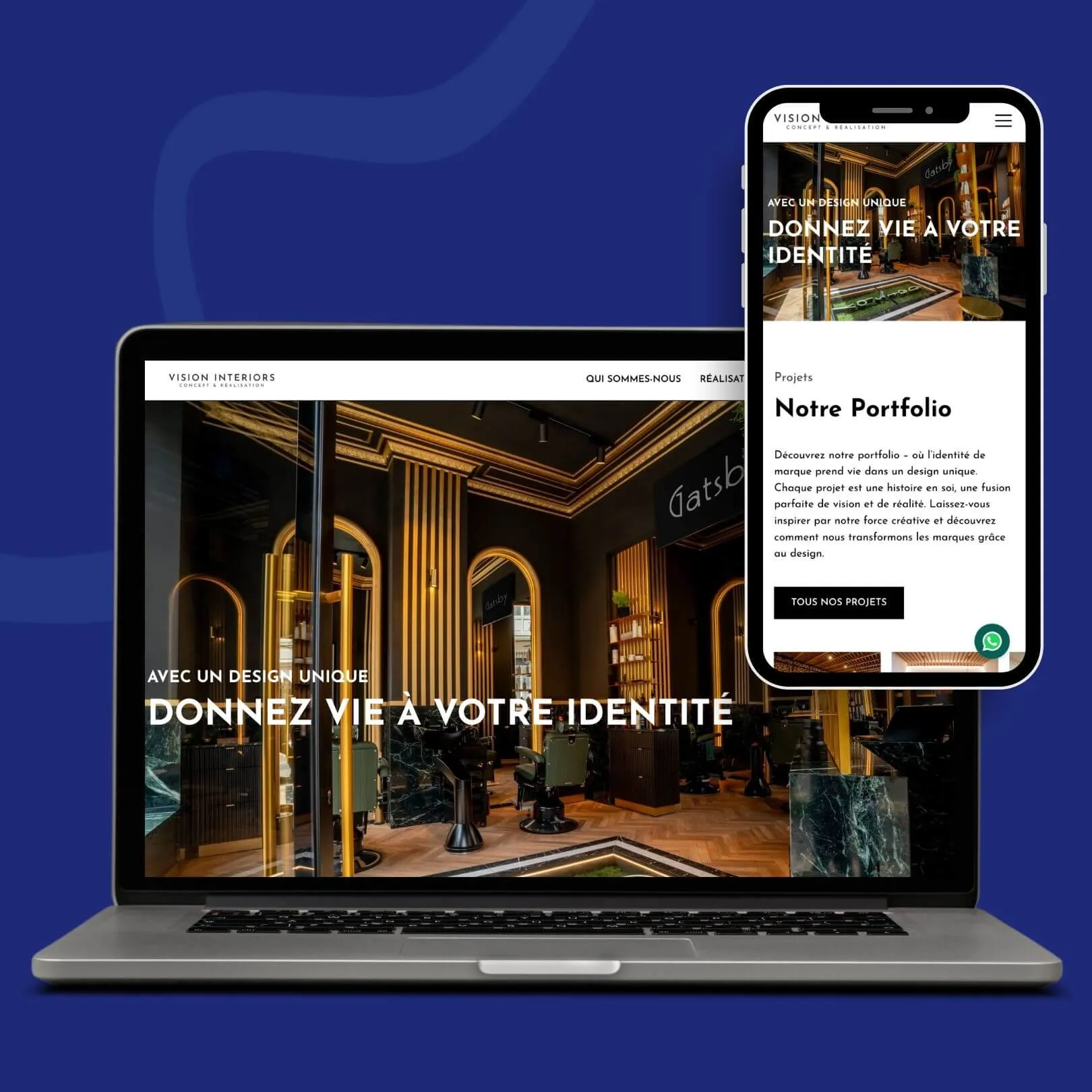 Aperçu du site Vision Interiors